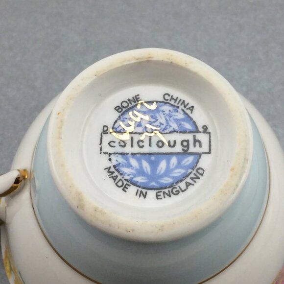 Vintage Colclough Teacup and Saucer Set Flowers Pale Blue - Picture 10 of 10